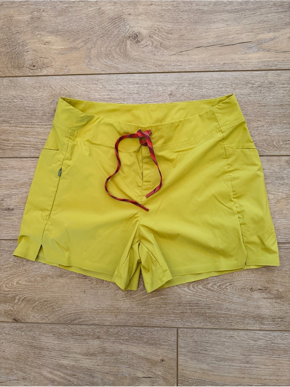 Title Nine Lime Green Athletic Shorts with Red Drawstring